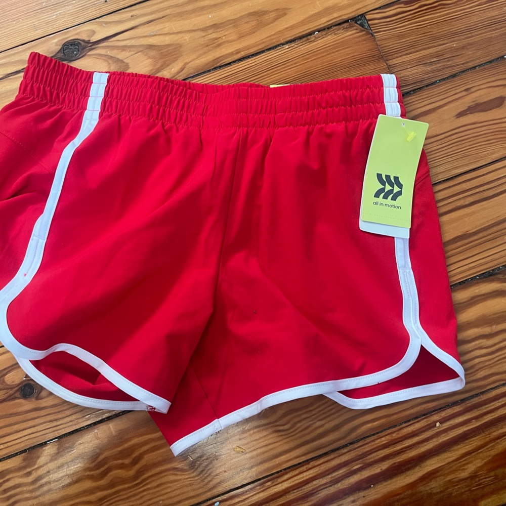All in Motion Girls 10-12  Bright Red Athletic Shorts